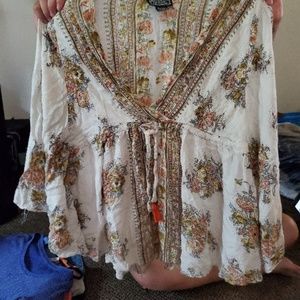 multicolored floral shirt